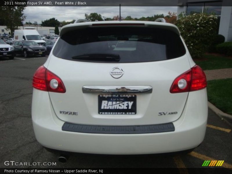 Pearl White / Black 2011 Nissan Rogue SV AWD