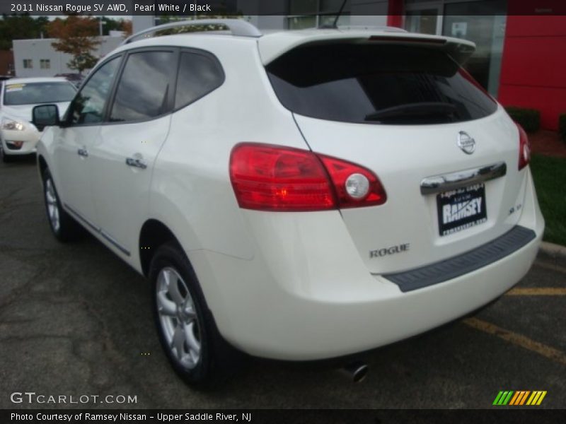 Pearl White / Black 2011 Nissan Rogue SV AWD