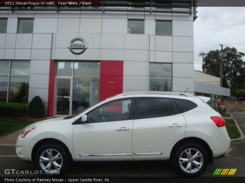 Pearl White / Black 2011 Nissan Rogue SV AWD