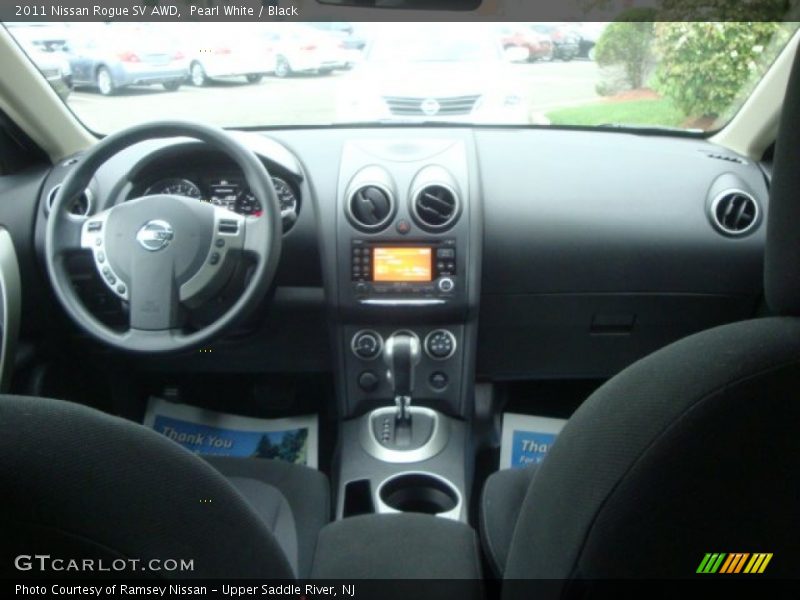 Pearl White / Black 2011 Nissan Rogue SV AWD