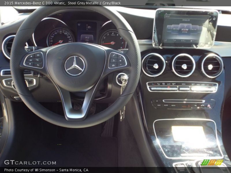 Steel Grey Metallic / Grey/Black 2015 Mercedes-Benz C 300 4Matic