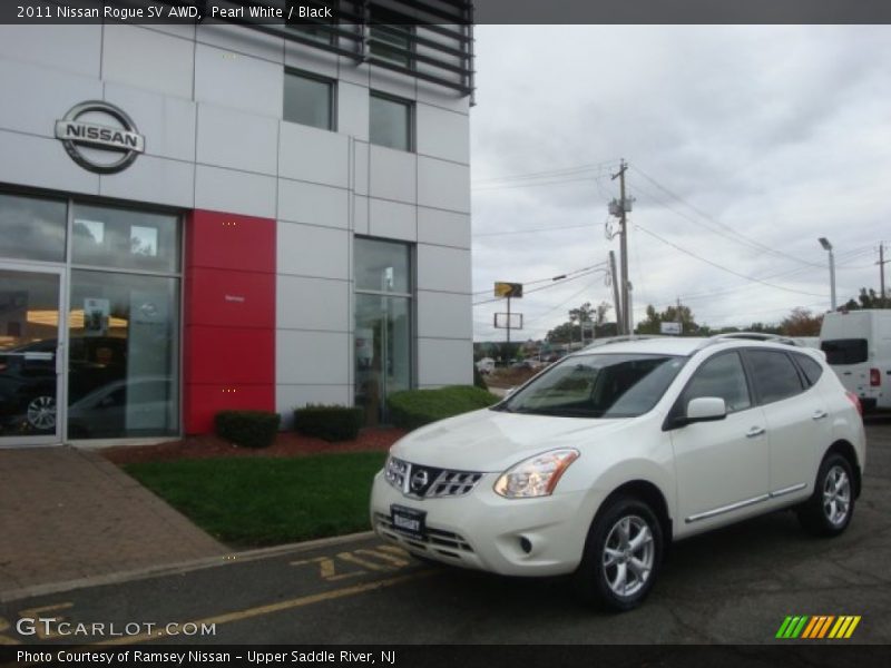 Pearl White / Black 2011 Nissan Rogue SV AWD