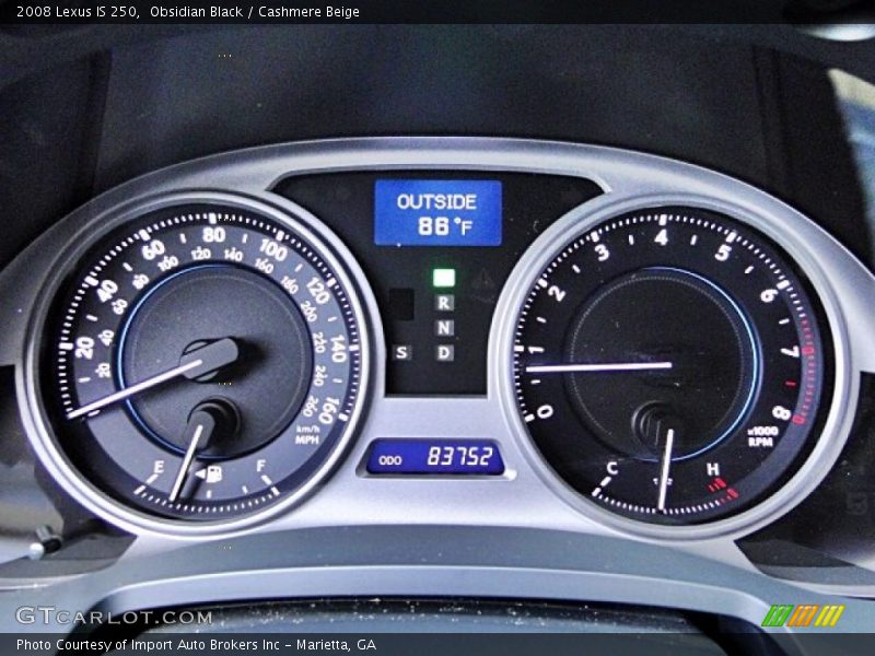 Obsidian Black / Cashmere Beige 2008 Lexus IS 250