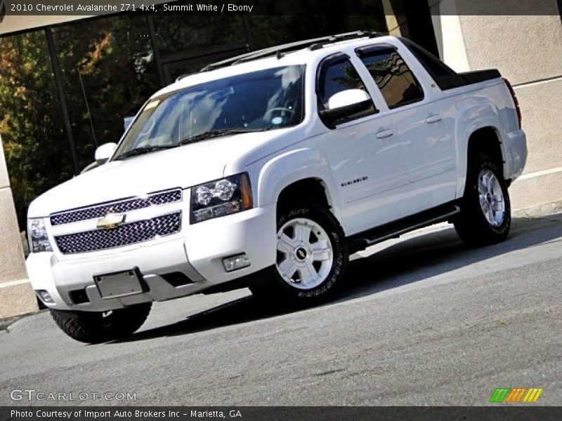 Summit White / Ebony 2010 Chevrolet Avalanche Z71 4x4