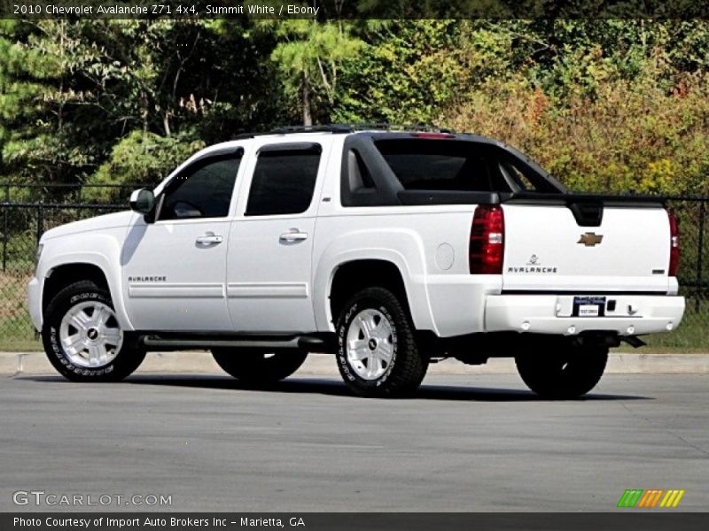 Summit White / Ebony 2010 Chevrolet Avalanche Z71 4x4