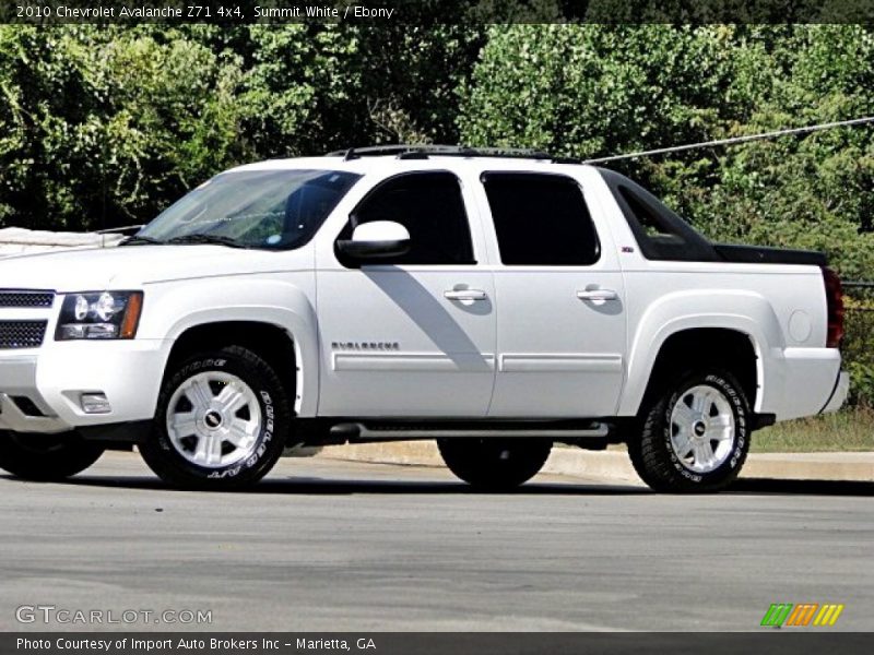 Summit White / Ebony 2010 Chevrolet Avalanche Z71 4x4