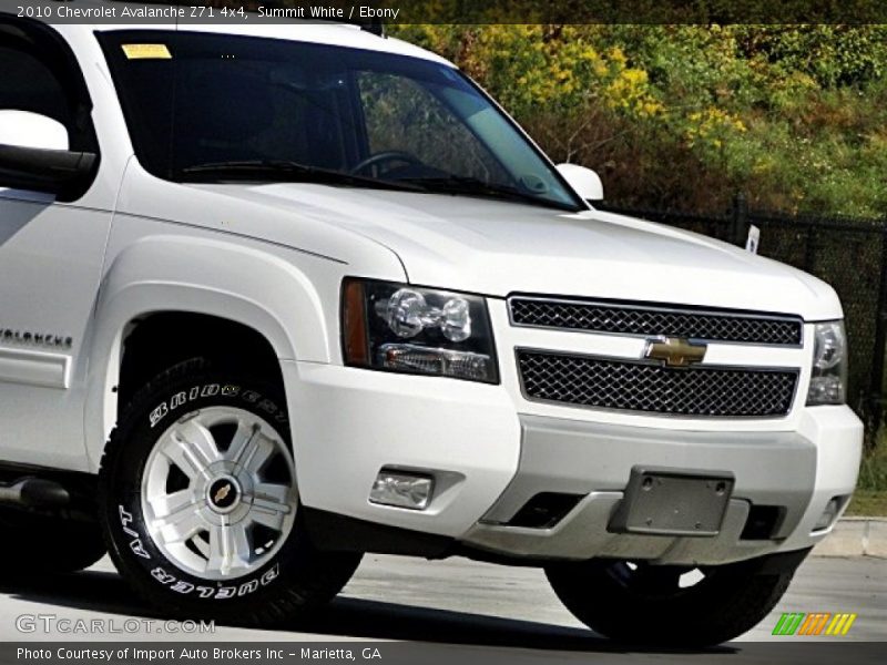 Summit White / Ebony 2010 Chevrolet Avalanche Z71 4x4