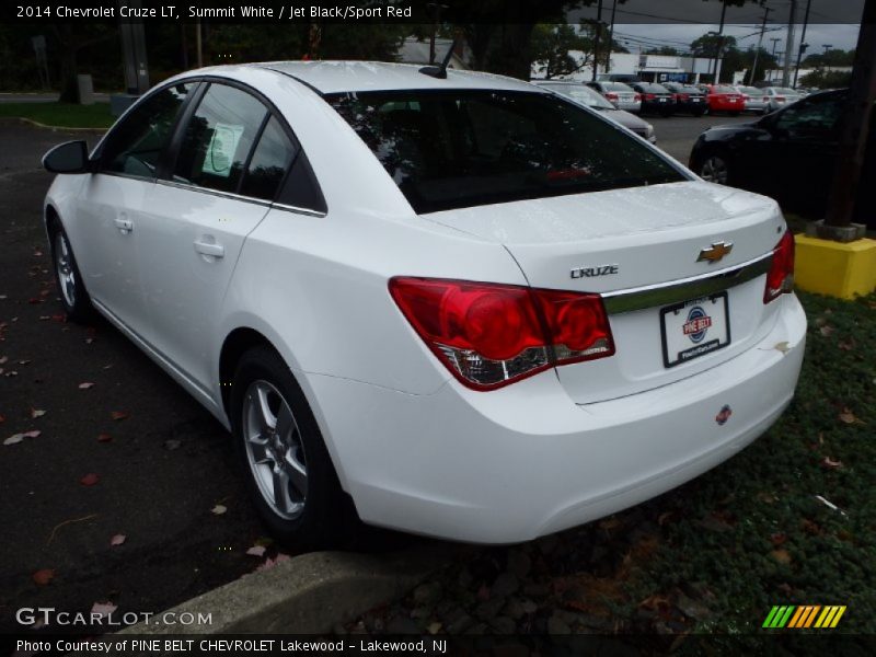 Summit White / Jet Black/Sport Red 2014 Chevrolet Cruze LT