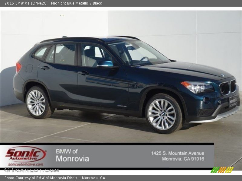 Midnight Blue Metallic / Black 2015 BMW X1 sDrive28i