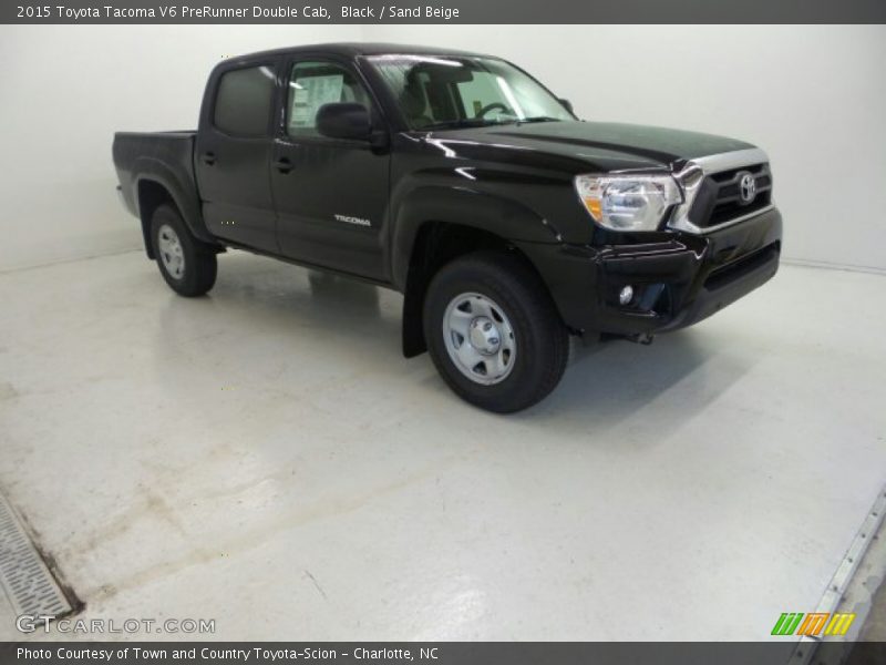 Black / Sand Beige 2015 Toyota Tacoma V6 PreRunner Double Cab