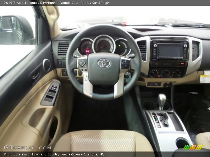 Black / Sand Beige 2015 Toyota Tacoma V6 PreRunner Double Cab