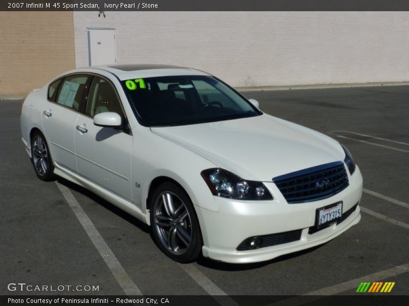 Ivory Pearl / Stone 2007 Infiniti M 45 Sport Sedan