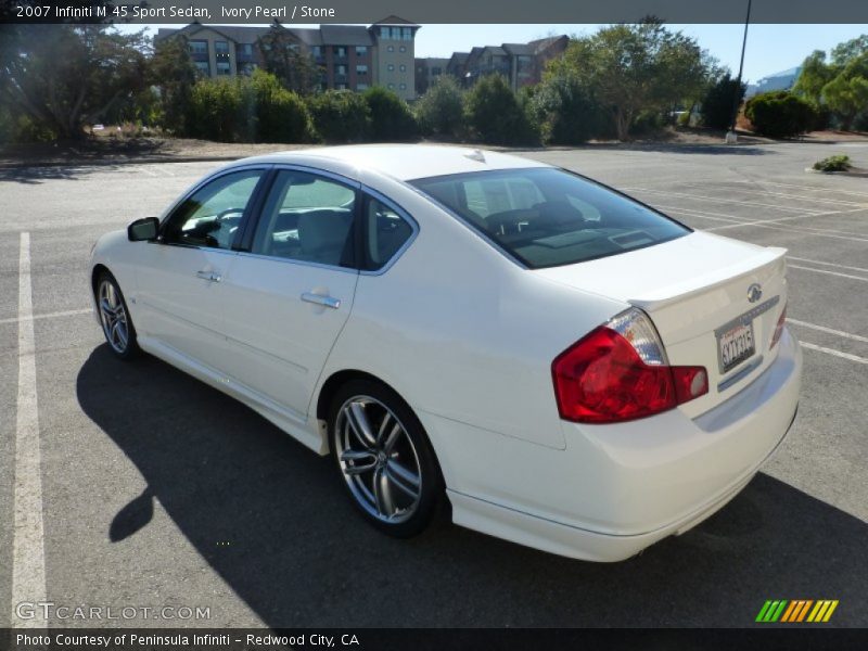Ivory Pearl / Stone 2007 Infiniti M 45 Sport Sedan