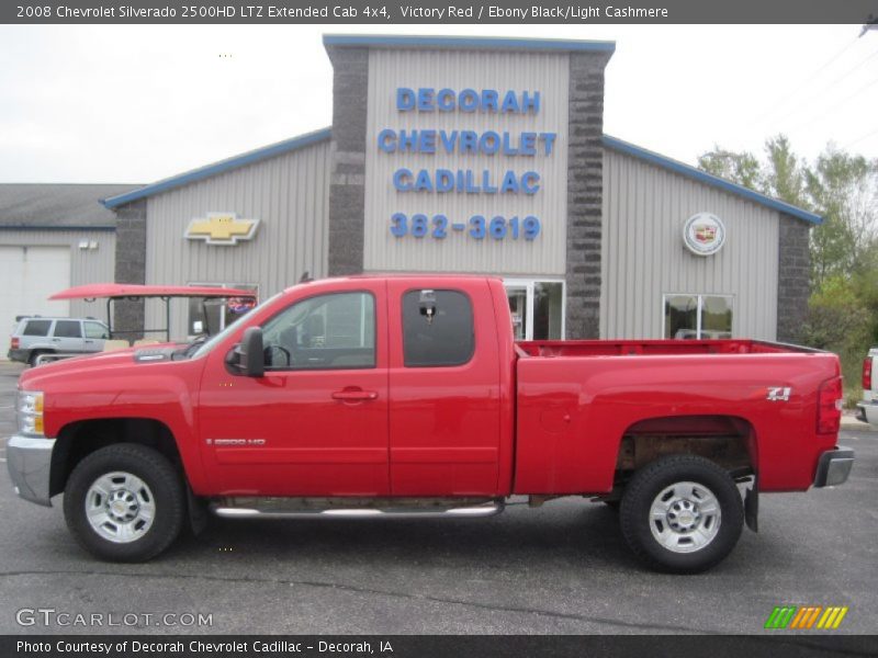 Victory Red / Ebony Black/Light Cashmere 2008 Chevrolet Silverado 2500HD LTZ Extended Cab 4x4