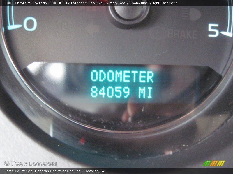 Victory Red / Ebony Black/Light Cashmere 2008 Chevrolet Silverado 2500HD LTZ Extended Cab 4x4