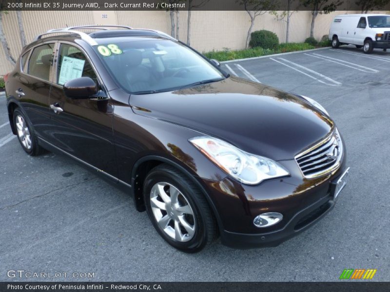 Dark Currant Red / Chestnut 2008 Infiniti EX 35 Journey AWD