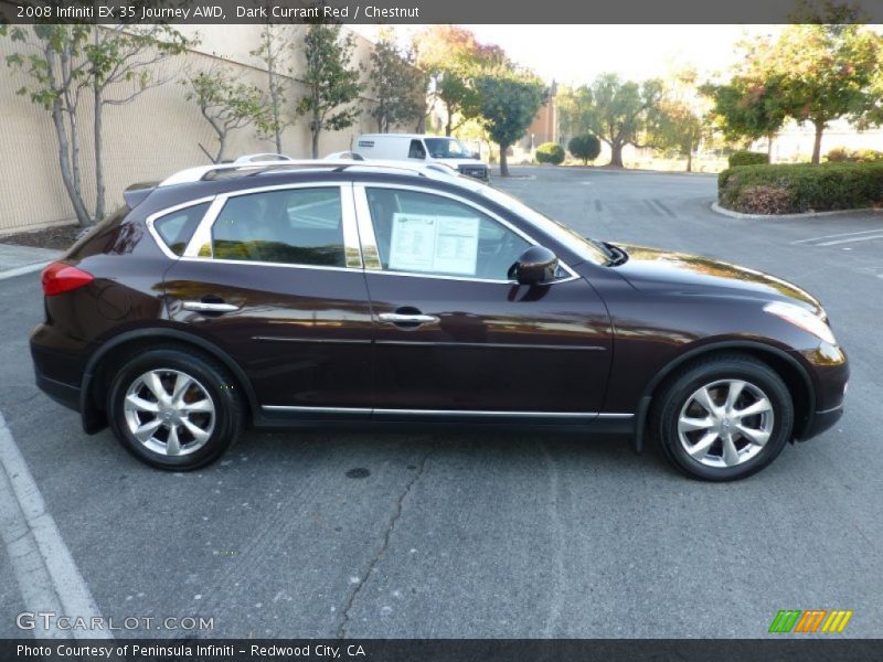 Dark Currant Red / Chestnut 2008 Infiniti EX 35 Journey AWD