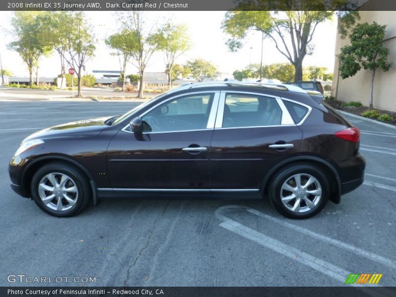 Dark Currant Red / Chestnut 2008 Infiniti EX 35 Journey AWD