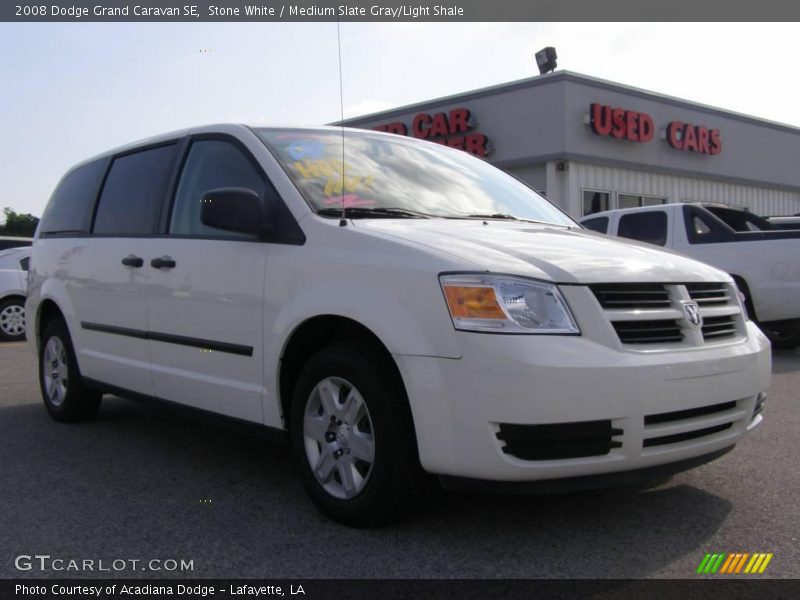 Stone White / Medium Slate Gray/Light Shale 2008 Dodge Grand Caravan SE