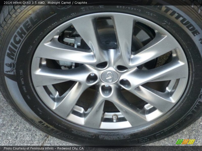 Midnight Garnet / Graphite 2014 Infiniti QX60 3.5 AWD