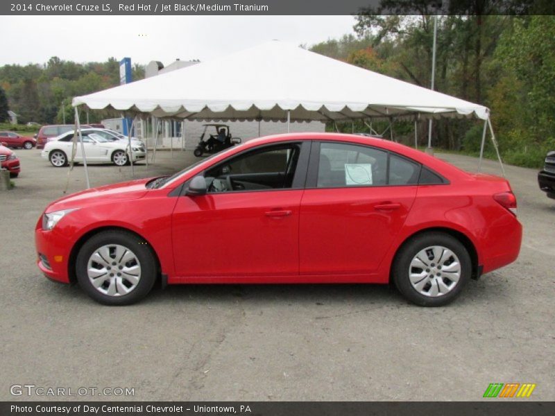 Red Hot / Jet Black/Medium Titanium 2014 Chevrolet Cruze LS