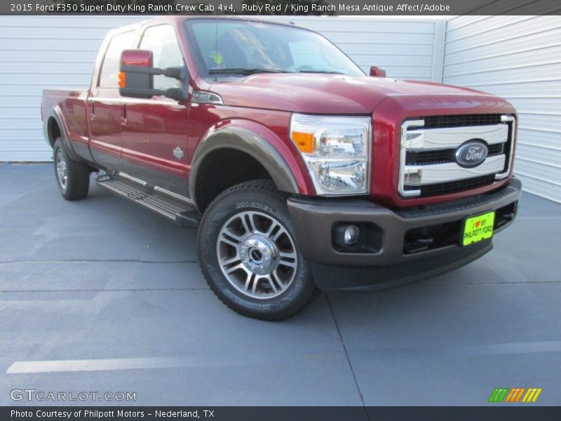 Ruby Red / King Ranch Mesa Antique Affect/Adobe 2015 Ford F350 Super Duty King Ranch Crew Cab 4x4