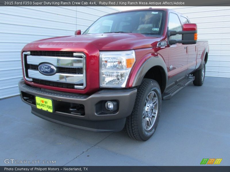 Ruby Red / King Ranch Mesa Antique Affect/Adobe 2015 Ford F350 Super Duty King Ranch Crew Cab 4x4