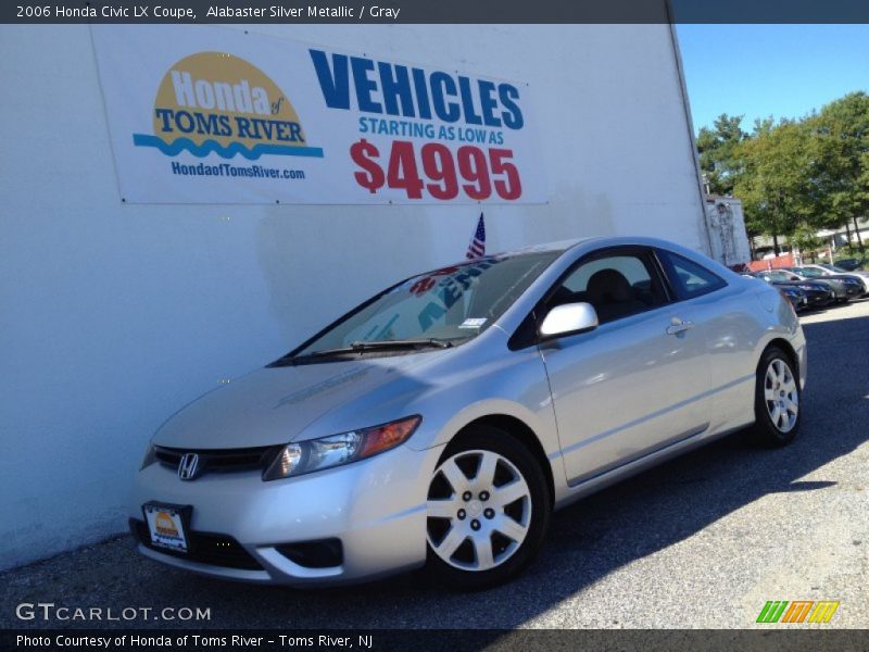 Alabaster Silver Metallic / Gray 2006 Honda Civic LX Coupe