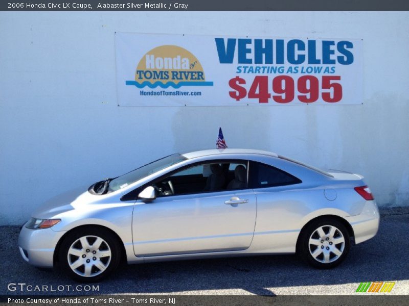 Alabaster Silver Metallic / Gray 2006 Honda Civic LX Coupe