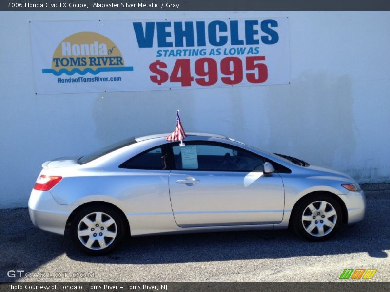 Alabaster Silver Metallic / Gray 2006 Honda Civic LX Coupe
