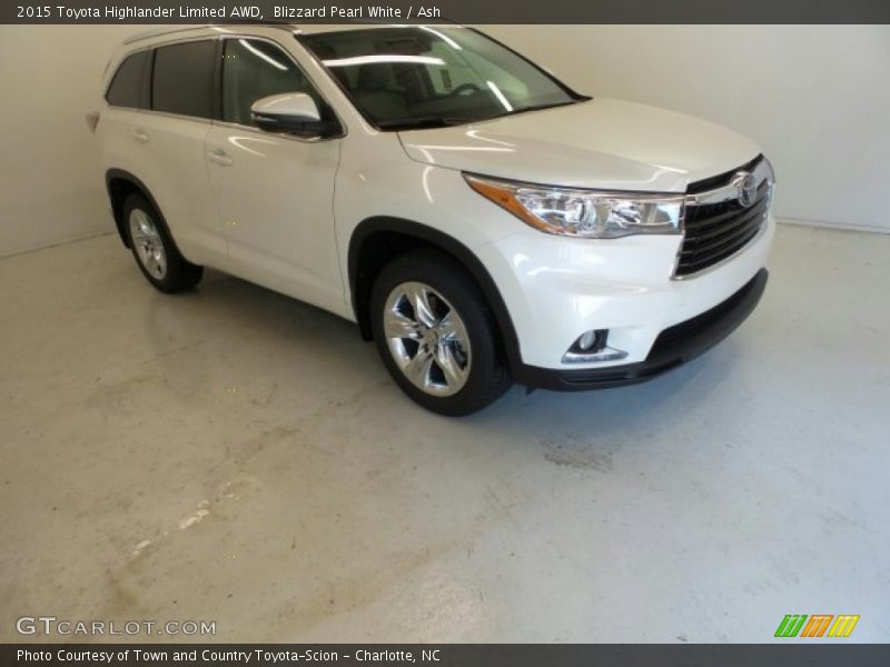 Blizzard Pearl White / Ash 2015 Toyota Highlander Limited AWD