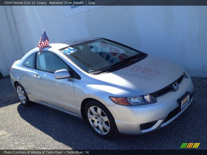 Alabaster Silver Metallic / Gray 2006 Honda Civic LX Coupe