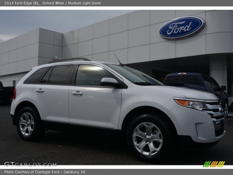 Oxford White / Medium Light Stone 2014 Ford Edge SEL