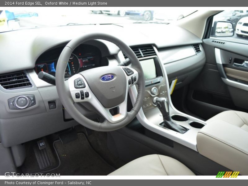 Oxford White / Medium Light Stone 2014 Ford Edge SEL