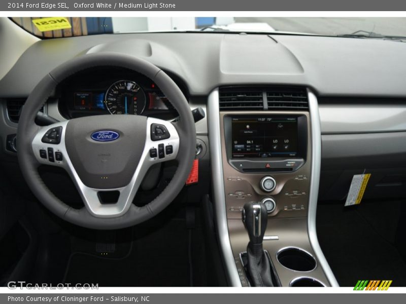 Oxford White / Medium Light Stone 2014 Ford Edge SEL