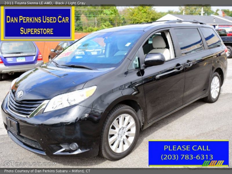 Black / Light Gray 2011 Toyota Sienna LE AWD