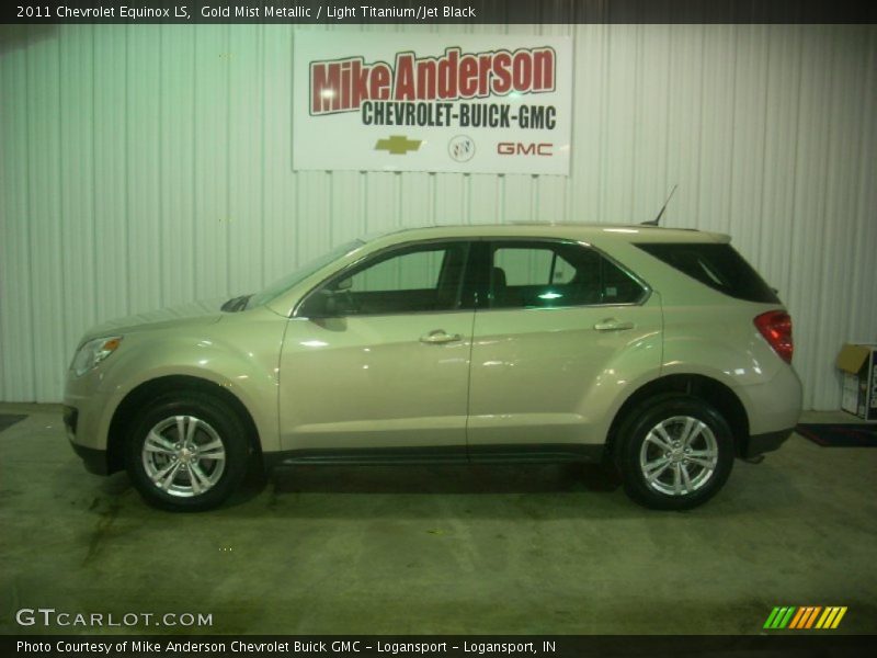 Gold Mist Metallic / Light Titanium/Jet Black 2011 Chevrolet Equinox LS