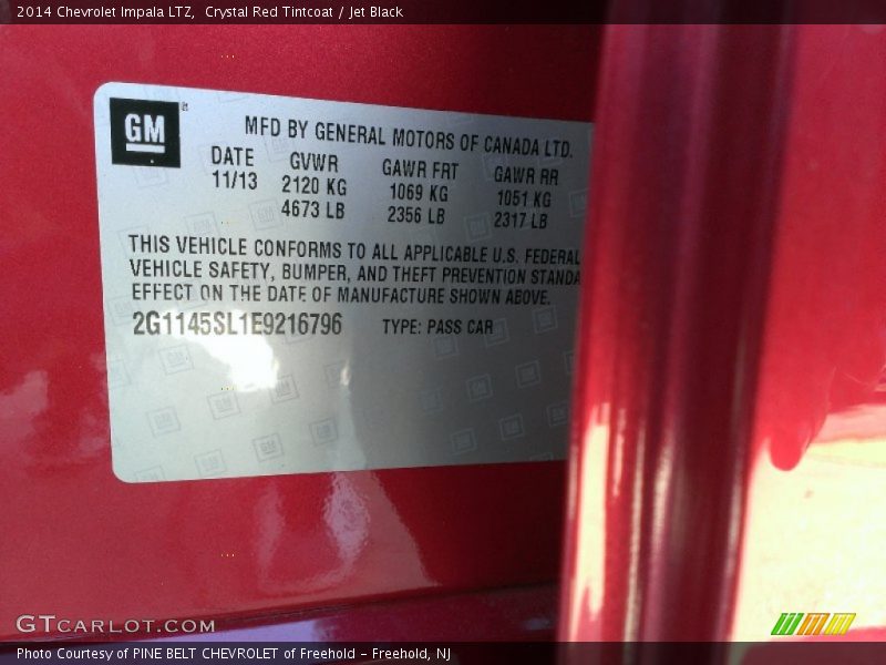 Crystal Red Tintcoat / Jet Black 2014 Chevrolet Impala LTZ