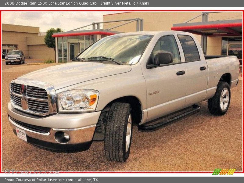 Bright Silver Metallic / Khaki 2008 Dodge Ram 1500 Lone Star Edition Quad Cab