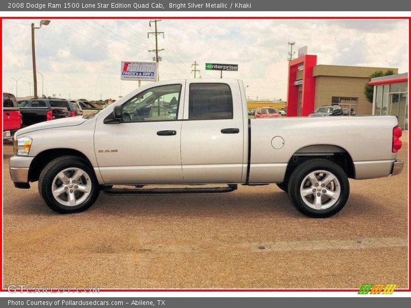 Bright Silver Metallic / Khaki 2008 Dodge Ram 1500 Lone Star Edition Quad Cab