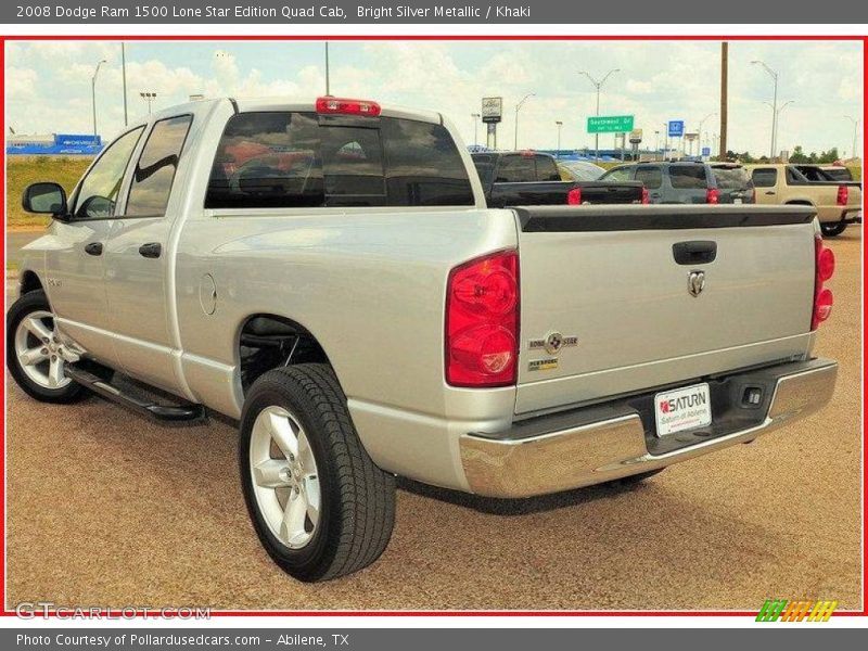 Bright Silver Metallic / Khaki 2008 Dodge Ram 1500 Lone Star Edition Quad Cab