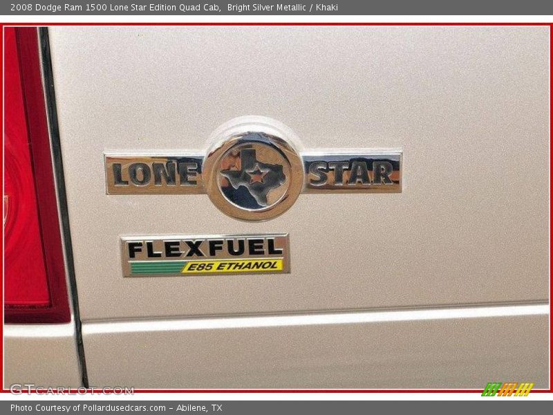 Bright Silver Metallic / Khaki 2008 Dodge Ram 1500 Lone Star Edition Quad Cab