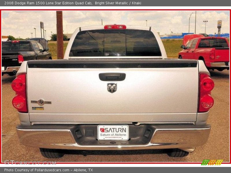 Bright Silver Metallic / Khaki 2008 Dodge Ram 1500 Lone Star Edition Quad Cab