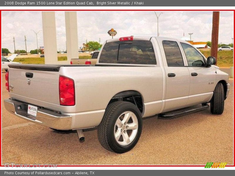 Bright Silver Metallic / Khaki 2008 Dodge Ram 1500 Lone Star Edition Quad Cab