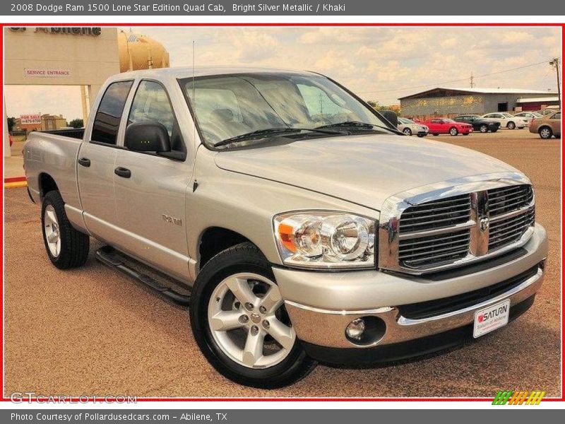 Bright Silver Metallic / Khaki 2008 Dodge Ram 1500 Lone Star Edition Quad Cab