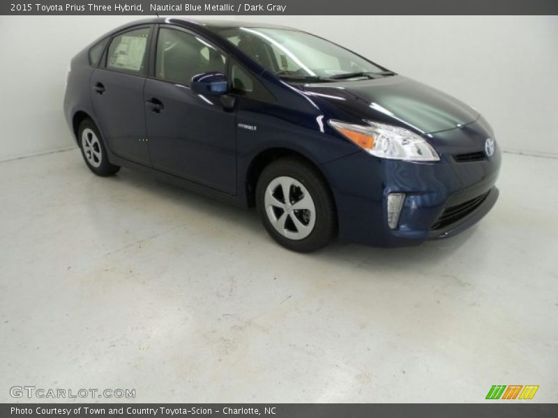 Nautical Blue Metallic / Dark Gray 2015 Toyota Prius Three Hybrid
