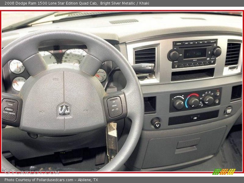 Bright Silver Metallic / Khaki 2008 Dodge Ram 1500 Lone Star Edition Quad Cab