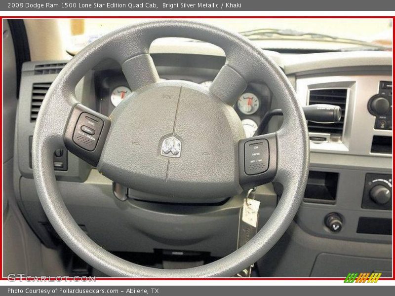 Bright Silver Metallic / Khaki 2008 Dodge Ram 1500 Lone Star Edition Quad Cab