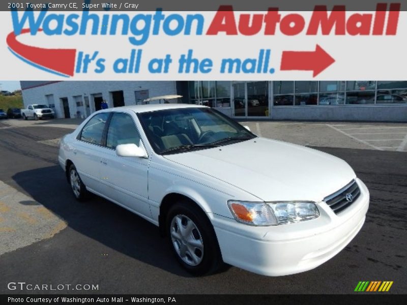 Super White / Gray 2001 Toyota Camry CE