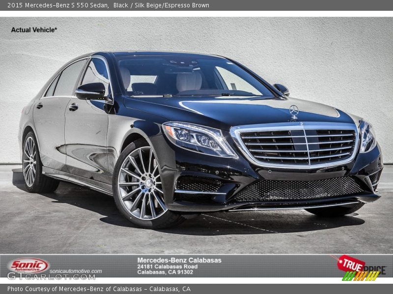 Black / Silk Beige/Espresso Brown 2015 Mercedes-Benz S 550 Sedan